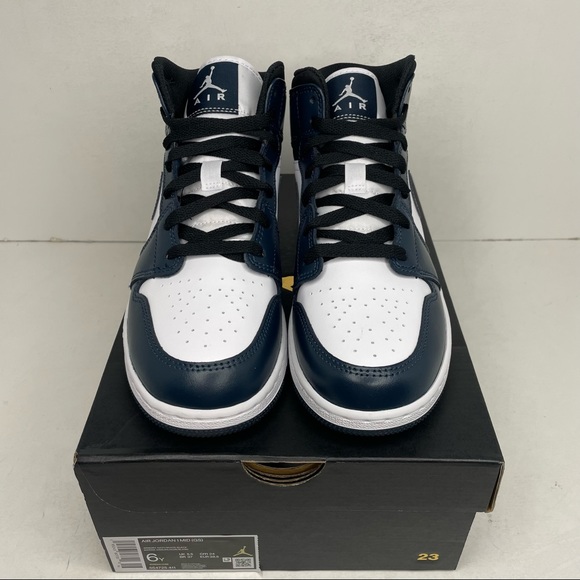Nike Air Jordan 1 Retro Mid GS “Armory Navy” NEW 2022 - Picture 2 of 4